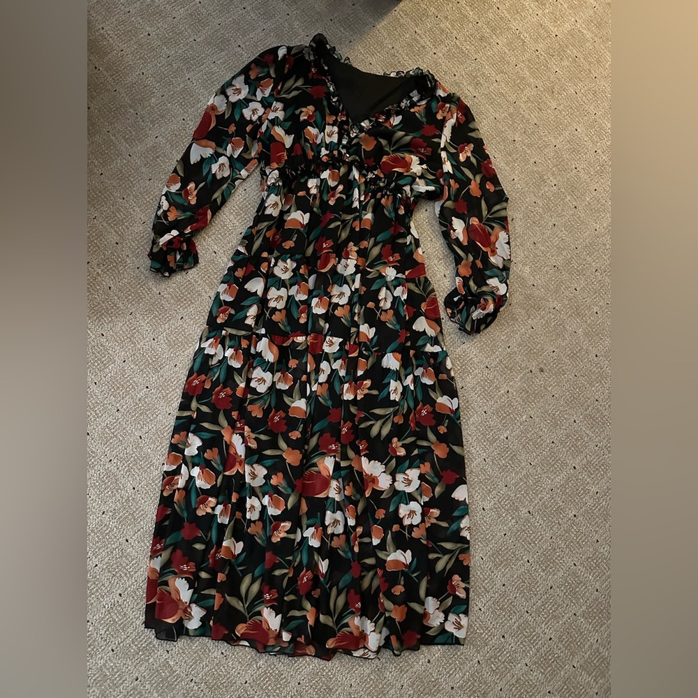 Women’s Floral Long Sleeve Maxi Dress